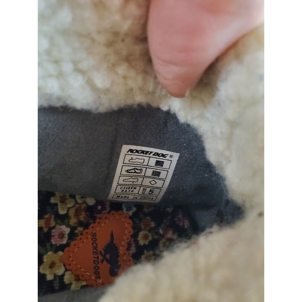 Rocket Dog Women's Canvas Fold Over Ankle Boots Size 5 Grey with Cream Sherpa - Picture 12 of 15